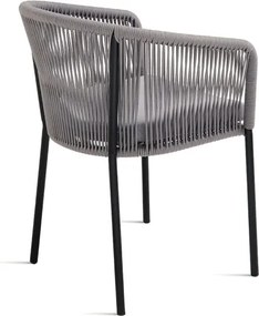 Sedia in corda Grigio Chiaro con struttura in metallo JOAN 2 sedie