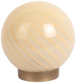 Lampada da tavolo giallo chiaro con paralume in vetro (altezza totale 17 cm) Summer Globe – Leitmotiv