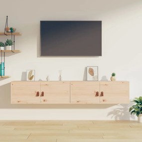 Pensili 2 Pz 80x30x30 Cm İn Legno Massello Di Pino /