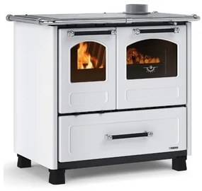 Cucina A Legna 7,5 kW Con Forno Family La Nordica 4 Stelle Bianca