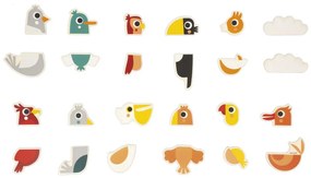 Magneti in legno - Uccellini - 24 pz