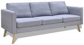 Set divani a 2 e a 3 posti in tessuto grigio chiaro