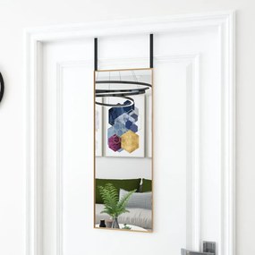 Specchio da Porta in Vetro e Alluminio disponibile in varie dimensioni, 30 x 80 cm / Oro