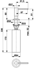KFA Armatura 990-100-22 - Dosatore sapone incasso DUERO acciaio inox
