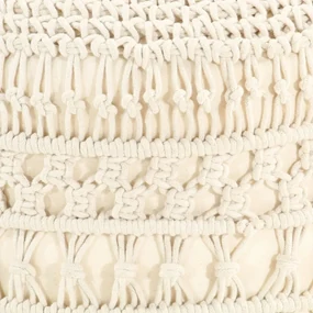 Pouf lavorato a mano in macramé 45x30 cm in cotone