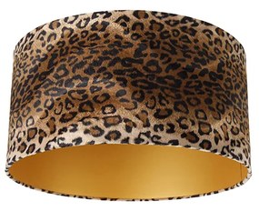 Paralume in velluto con stampa leopardo 50/50/25 interno oro