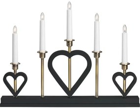 Markslöjd 705938 - Candelabro natalizio MELISSA 5xE10/3W/230V nero/ottone
