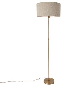 Lampada da terra orientabile bronzo con paralume bouclè tortora 50 cm - Parte