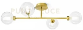 Dom lampada da soffitto o parete 4 luci vetro trasparente ciclindro...