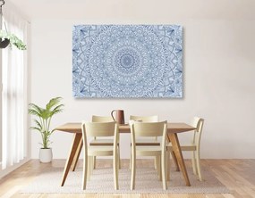 Stampa su tela – Mandala decorativa dettagliata in blu