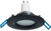 Faretto tondo incasso foro 7cm lampada orientabile LED 6W GU10 luce soffitto COLORE NERO LUCE RGBW + 3000K