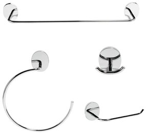 Set di accessori da bagno in inox cromato