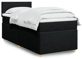 Giroletto A Molle Con Materasso Nero 90x190 Cm İn Tessuto /