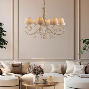 BeLight Vienna 8-light chandelier - Ivory gold