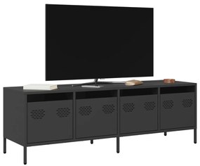 Mobile Tv Nero 135x39x43,5 Cm İn Acciaio Laminato A Freddo /