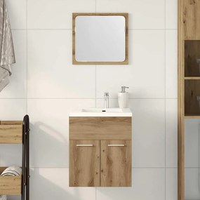 Set Mobili Da Bagno 2 Pz Rovere Artigianale Legno Multistrato /