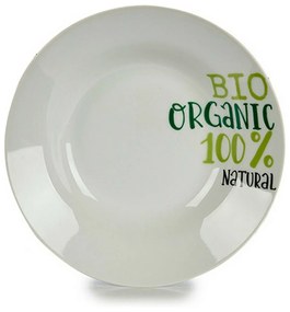 Piatto Fondo Organic Bianco Verde Ø 20,6 cm Porcellana (10 Unità)