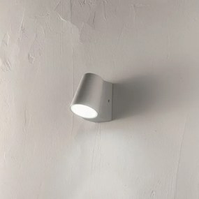 Applique OWEN per esterni LED in alluminio Silver e diffusore in vetro 8x12 cm