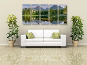 Quadri 5 pezzi – Splendido panorama montano al lago