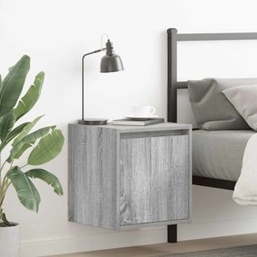 Comodini A Muro 2 Pz Grigio Sonoma 38x34x40 Cm /