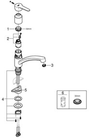 GROHE 31680000 - Miscelatore per lavello BAUECO cromo lucido