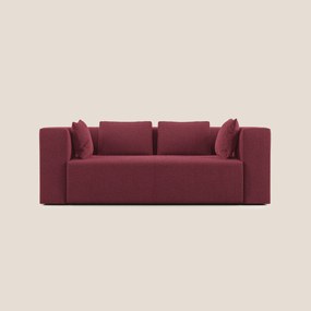 Nettuno divano moderno componibile in morbido tessuto bouclè T07 rosso