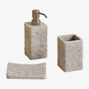 Set Da Bagno In Resina Esplusy Grigio Sabbia - Sklum