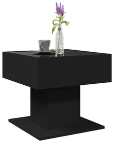 Tavolino salotto con led nero 50x50x45 cm legno multistrato