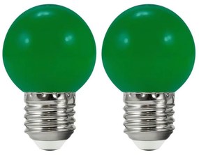 SET 2x Lampadina LED PARTY E27/0,5W/36V verde