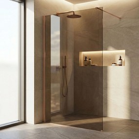 Parete doccia Rea Flexi Brown / Brush Copper 110