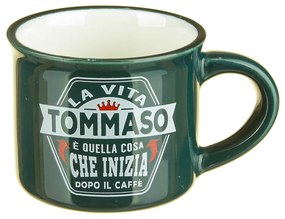 Tazzina caffè con nome Tommaso in gres porcellanato