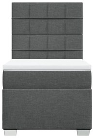 Giroletto a molle con materasso grigio scuro 100x200 cm tessuto