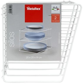 Ripiano aggiuntivo bianco in acciaio 25x25 cm Silos – Metaltex