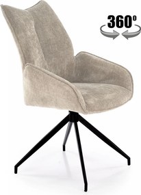 Sedia girevole K553 in tessuto beige