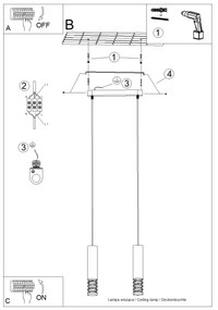Sollux SL.1687 - Lampadario a sospensione con filo LAMI 2xGU10/10W/230V bianco