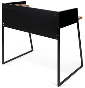 Scrivania nera con dettagli in noce Volga - TemaHome