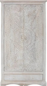 Armadio in legno di mango bianco 100x175 cm Rana - Støraa