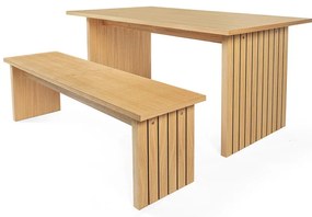 Tavolo da pranzo con piano in rovere 90x160 cm Stripe - Woodman