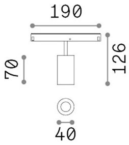 Faretto Binario Singolo Ego Alluminio Bianco 1 Luce 8W 3000K Luce Calda 1-10V