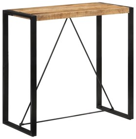 Tavolo Da Bar 110x55x110 Cm İn Legno Grezzo Massello Di Mango /