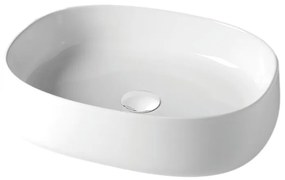 Lavabo da appoggio Paddle OLYMPIA CERAMICA rettangolare in ceramica L 50 x H 40 x P 40 cm bianco