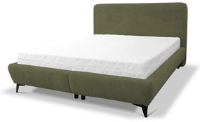 Letto matrimoniale imbottito verde con contenitore con rete inclusa 180x200 cm Makapu – Makamii