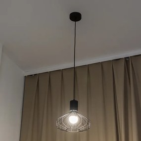 Lampadario sospeso con cavo SOLANO 1xE27/15W/230V nero/cromo lucido