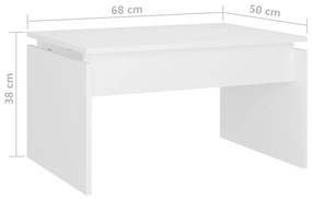 Tavolino da Salotto Bianco 68x50x38 cm Legno Multistrato