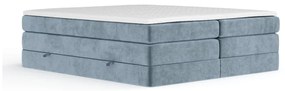 Letto boxspring blu con contenitore/senza testiera 180x200 cm Juniper – Maison de Rêve