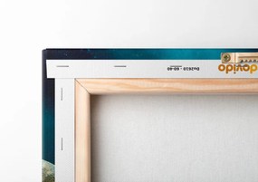 Stampa su tela – Elefante blu-oro