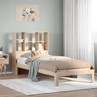 Letto Libreria senza Materasso 90x200 cm Legno Massello Pino 3322556