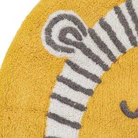 Tappeto per bambini in cotone giallo ocra ø 100 cm Lion - Ixia