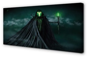 Quadro su tela Forma oscura di fuoco verde 100x50 cm