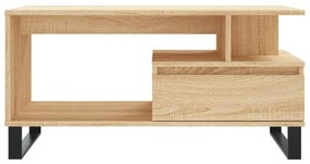 Tavolino da salotto rovere sonoma 90x49x45 cm legno multistrato